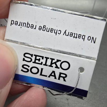 Seiko Solar Watch Women 18mm White Dial Two Tone Rectangle V115-0AA0 Works12