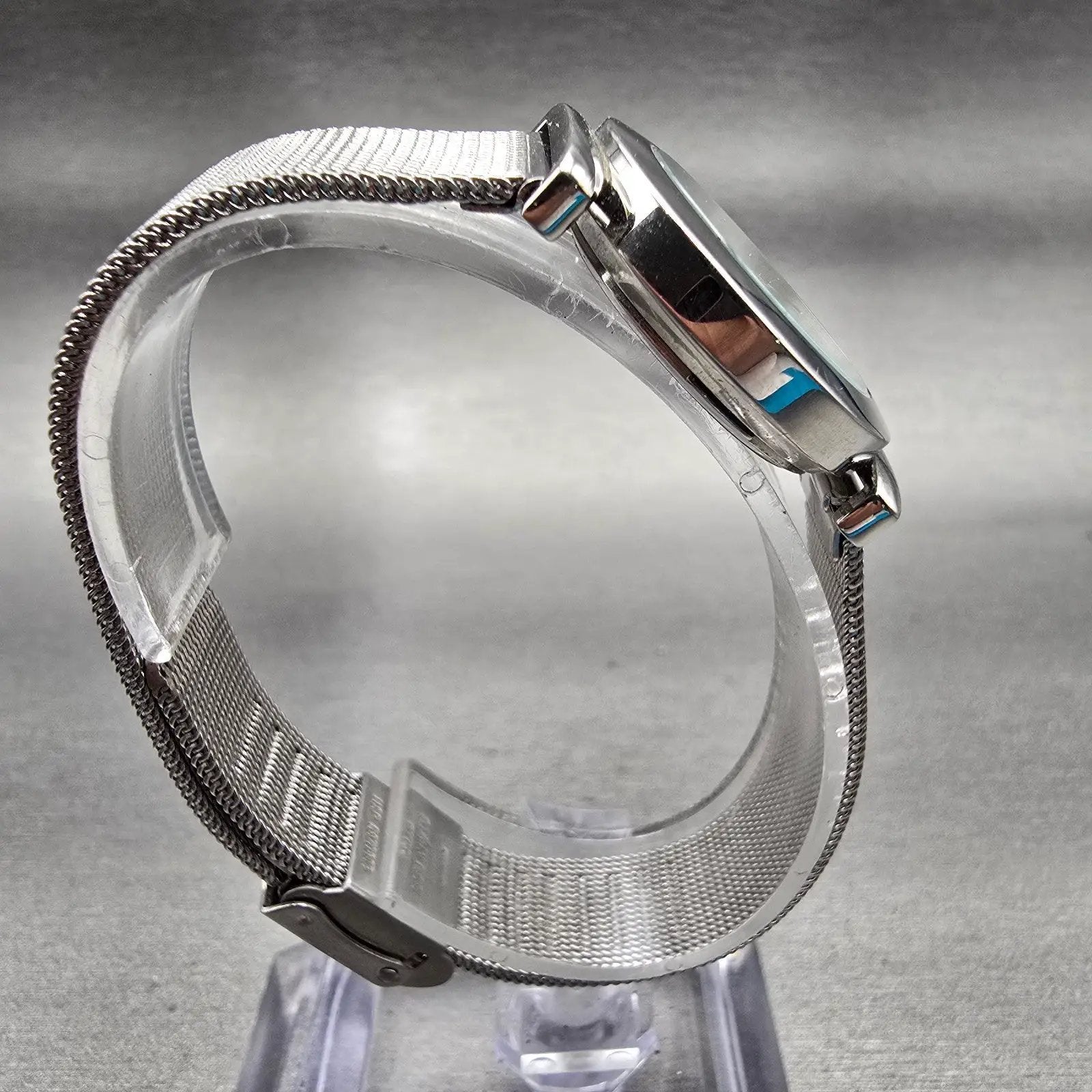 Skagen Watch Women 25mm Silver Dial Silver Tone Round 107SGSC New Battery Mesh L8