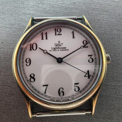 Citizen Light House Watch Men 31mm White Dial Gold Tone Round 6031G04223 NewBat1