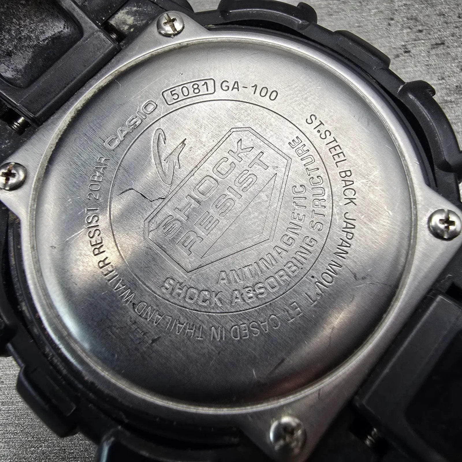 Casio G-Shock GA-100 Watch Men 51mm Black Dial Black Chrono Alarm New Battery TR10