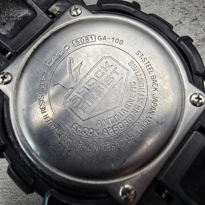 Casio G-Shock GA-100 Watch Men 51mm Black Dial Black Chrono Alarm New Battery TR10