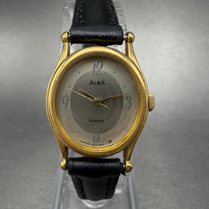 Seiko Alba Watch Women 19mm Silver Dial Gold Tone Oval V233-5890 New Battery1