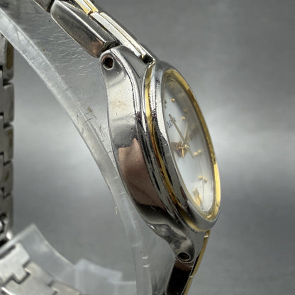 Bulova Watch Women 17mm Silver Dial Two Tone Oval 98T92 New Battery3