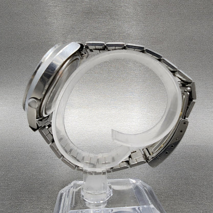 Seiko 5 Actus Watch Men 41mm Silver Dial Silver Tone Daydate 7019-7020 Runs