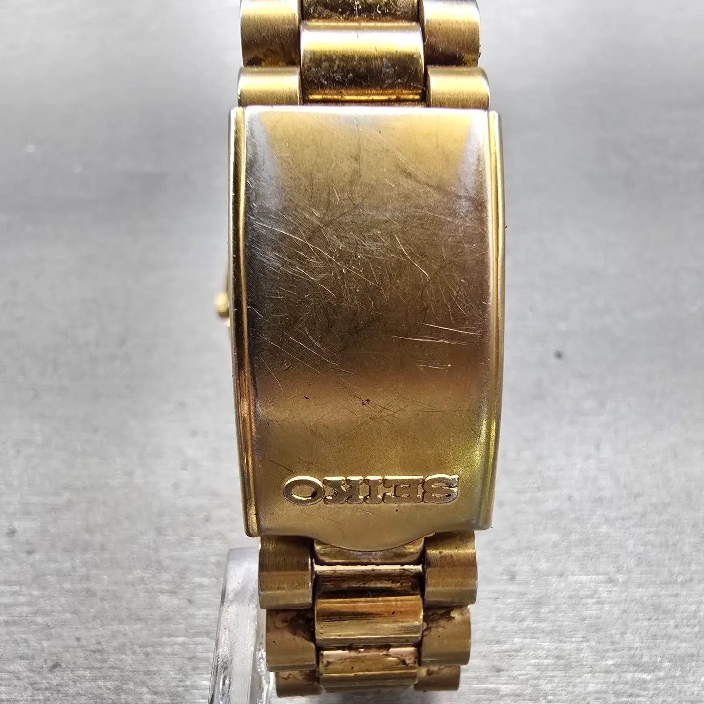Seiko President Watch Men 36mm Black Dial Gold Tone Daydate 5Y23-8A60 New Batt7