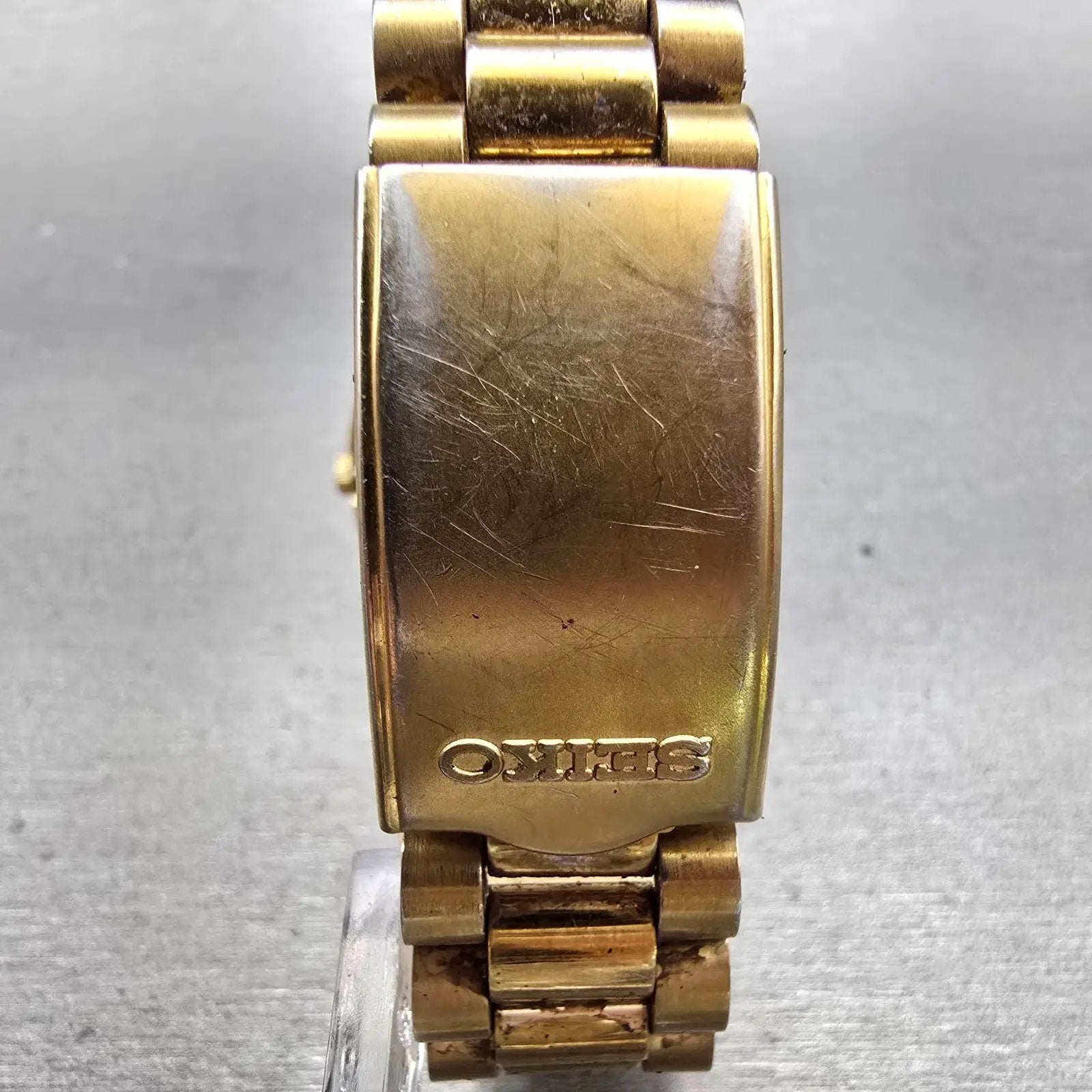 Seiko President Watch Men 36mm Black Dial Gold Tone Daydate 5Y23-8A60 New Batt7
