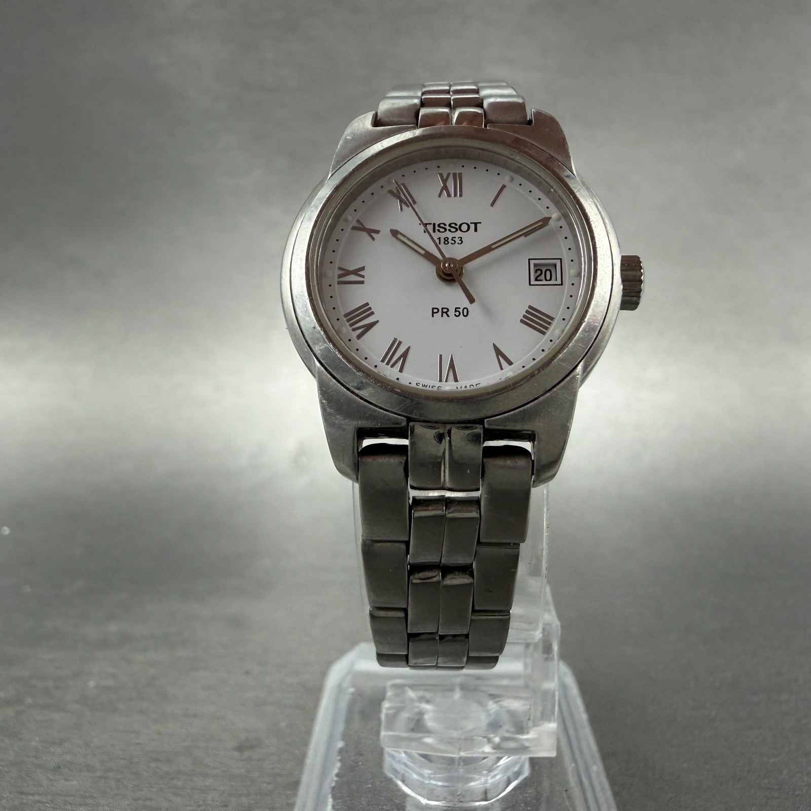 Tissot PR 50 Watch Women 25mm White Dial Silver Tone Date J326/426 New Battery5