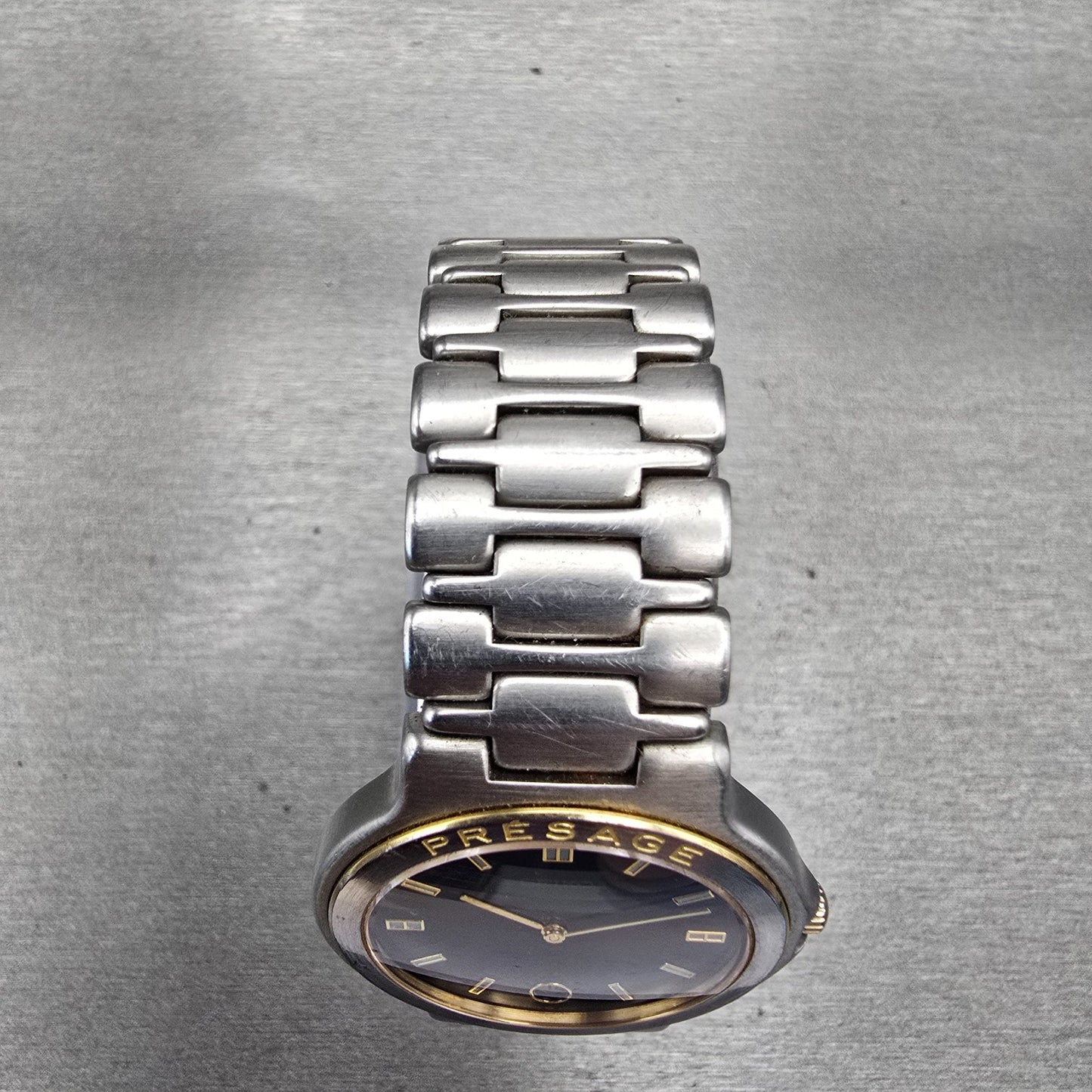 Seiko Presage Watch Men 32mm Blue Dial Two Tone Date Round 9539-6010 New Battery4