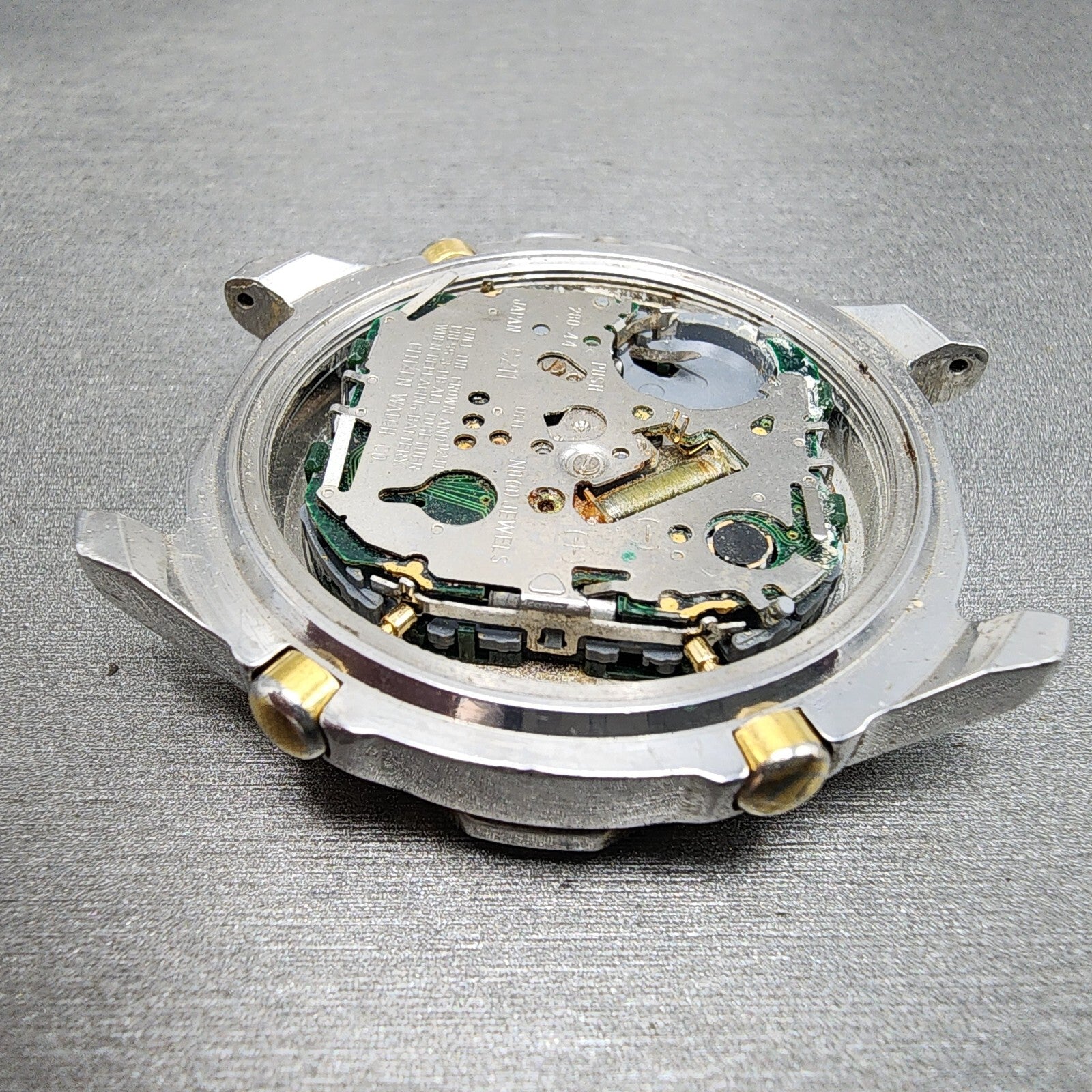 Citizen Yachtmaster Watch Men 42mm Analog Digital Round C211 Silver Tone PARTS11