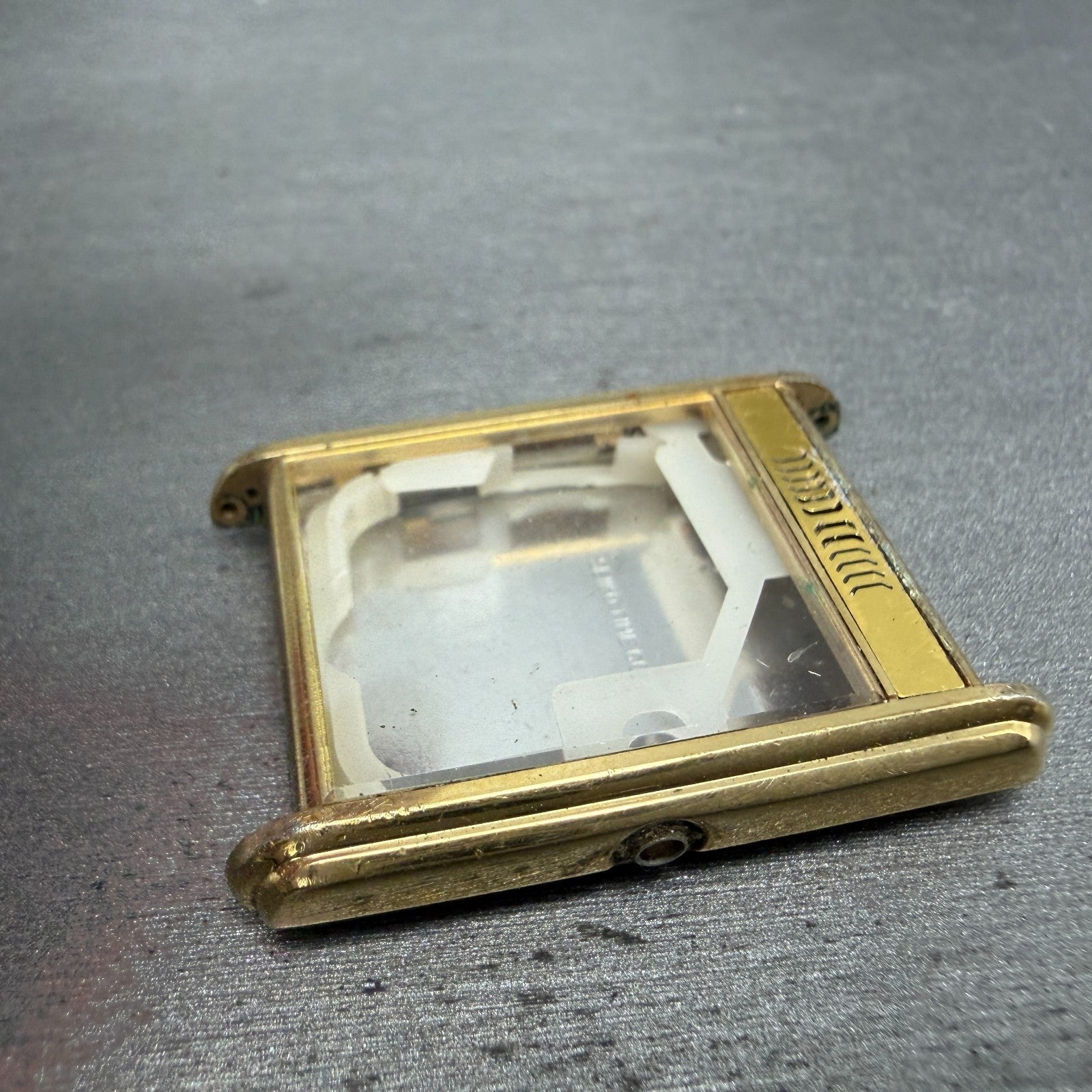 Seiko H249-5049 Watch Case Gold Tone Analog Digi Rectangle 27mm W/Crystal VTG5