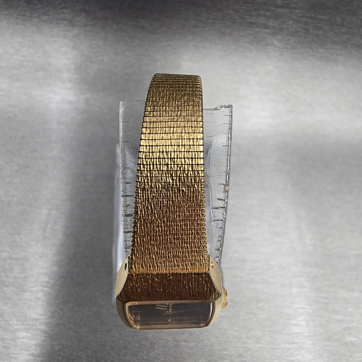 Seiko Womens Watch 17mm Black Dial Gold Tone Rectangle 2C20-6389 New Battery4