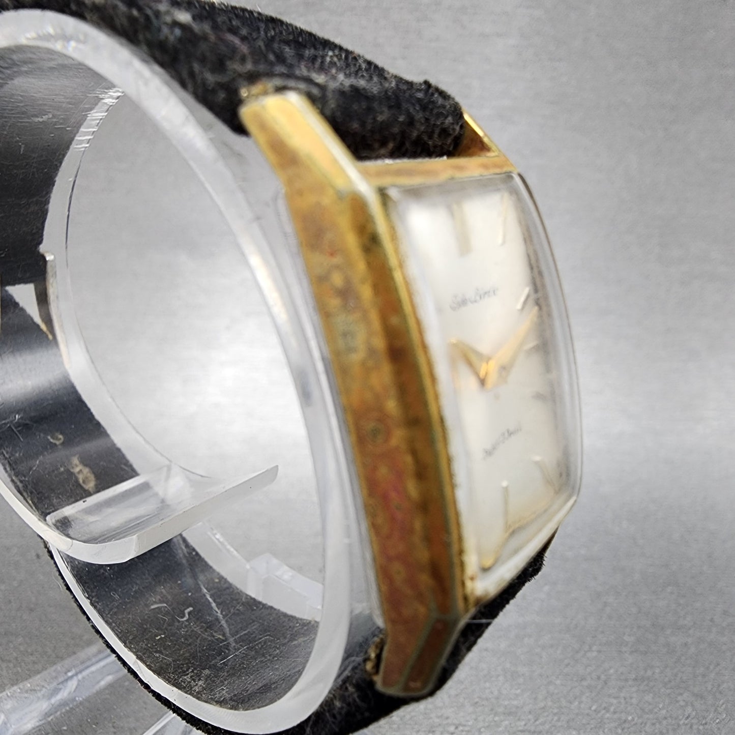 Seiko Birdie Watch Women 17mm White Dial Gold Plated Manual Wind 28019 Runs3