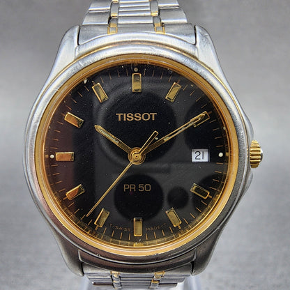 Tissot PR50 Watch Women 28mm Black Dial Two Tone Date Round J136/236K PARTS2