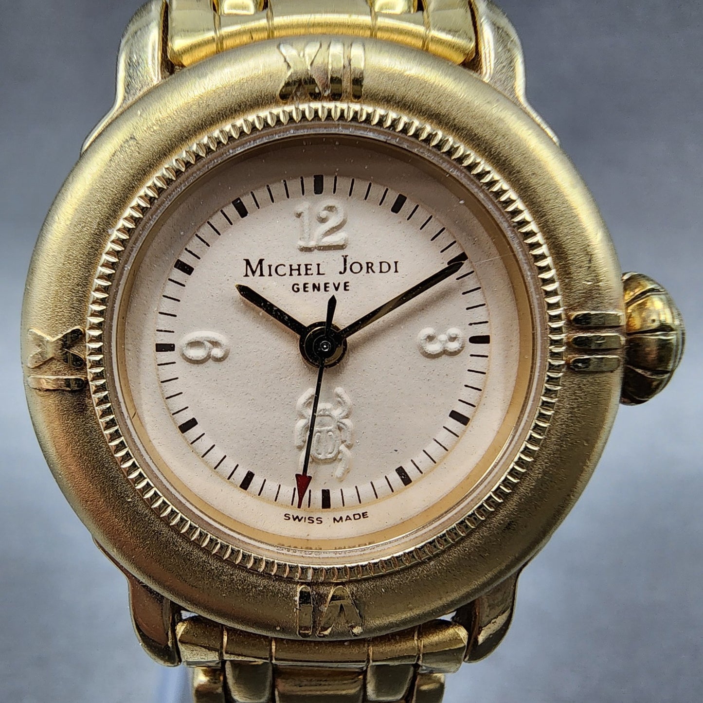Michel Jordi 3000 Watch Women 26mm Cream Dial Gold Tone Round  New Battery1