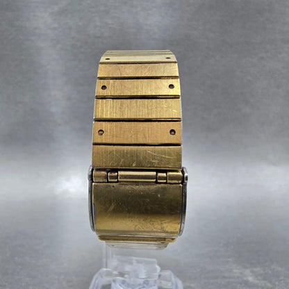 Seiko Tank Watch Men 29mm Gold Dial Gold Tone Rectangle 6530-5010 VTG PARTS8