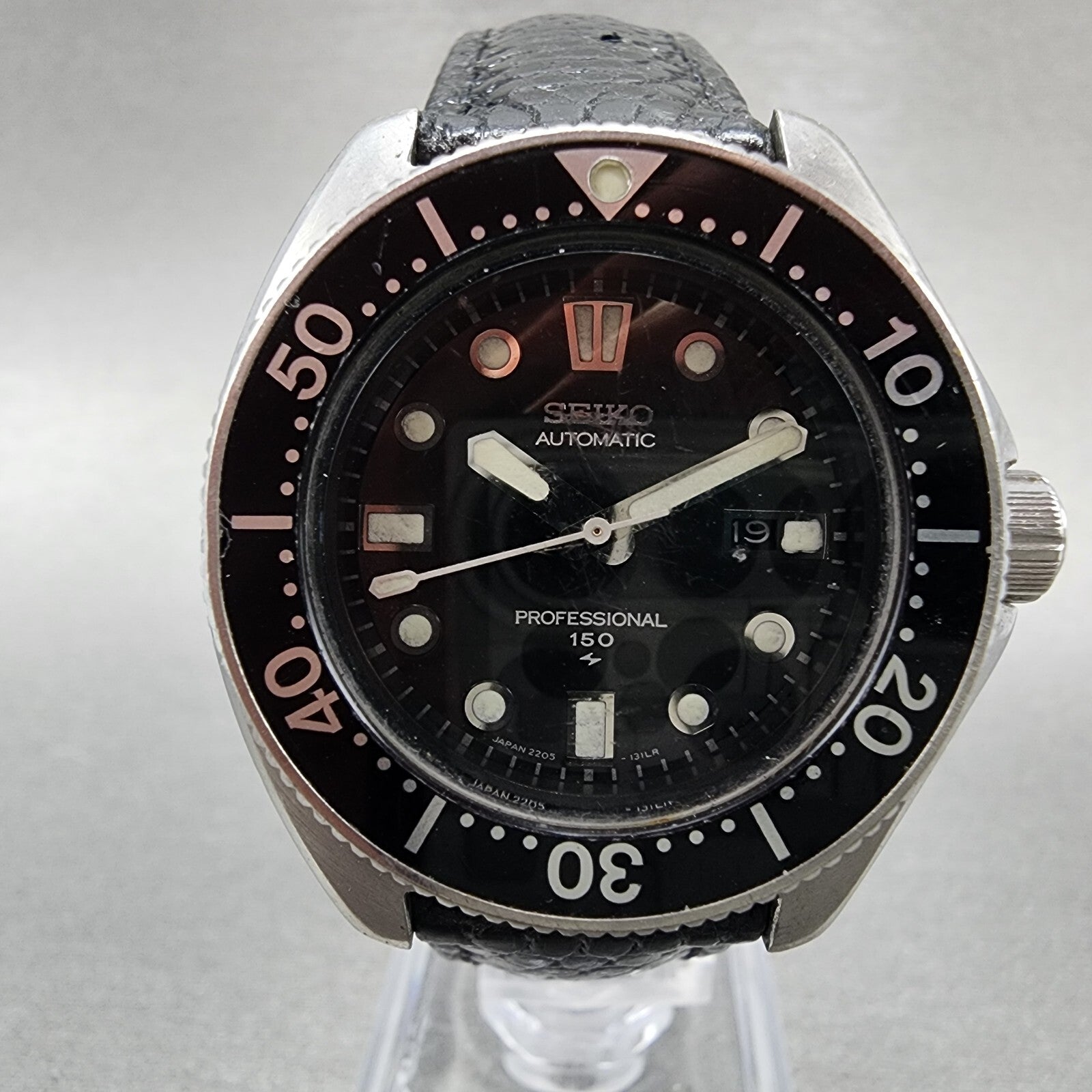 Seiko Diver Professional 150 Watch Women 35mm Black Dial Steel Automatic Runs1