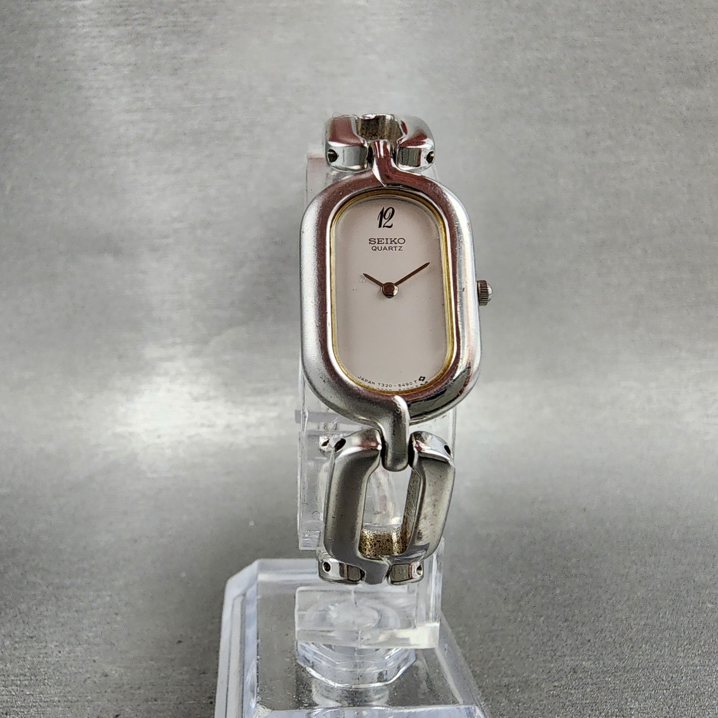Seiko Tank Watch Women 17mm White Dial Silver Tone 73205330 New Battery5