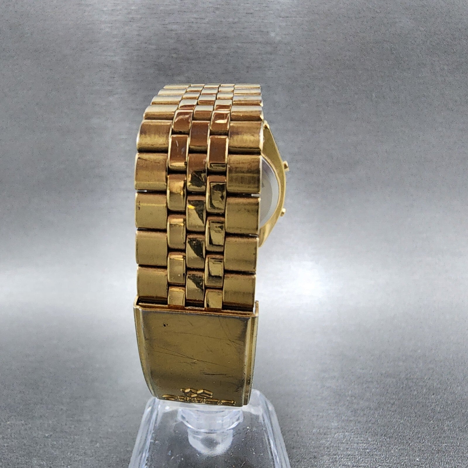 Seiko Digital Watch Men 33mm LCD Stainless Steel Alarm Chrono A9045199 New Batt7