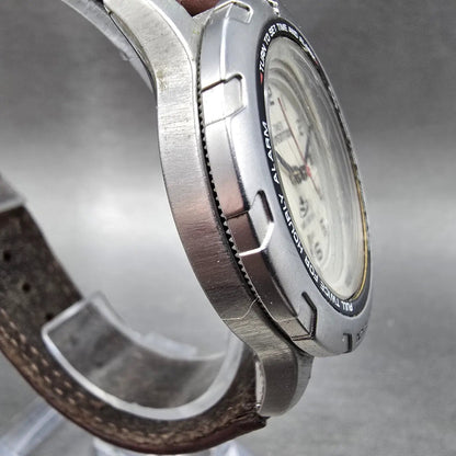 Timex Shenmue Watch Men 39mm Cream Dial Silver Date Alarm Round New Battery3
