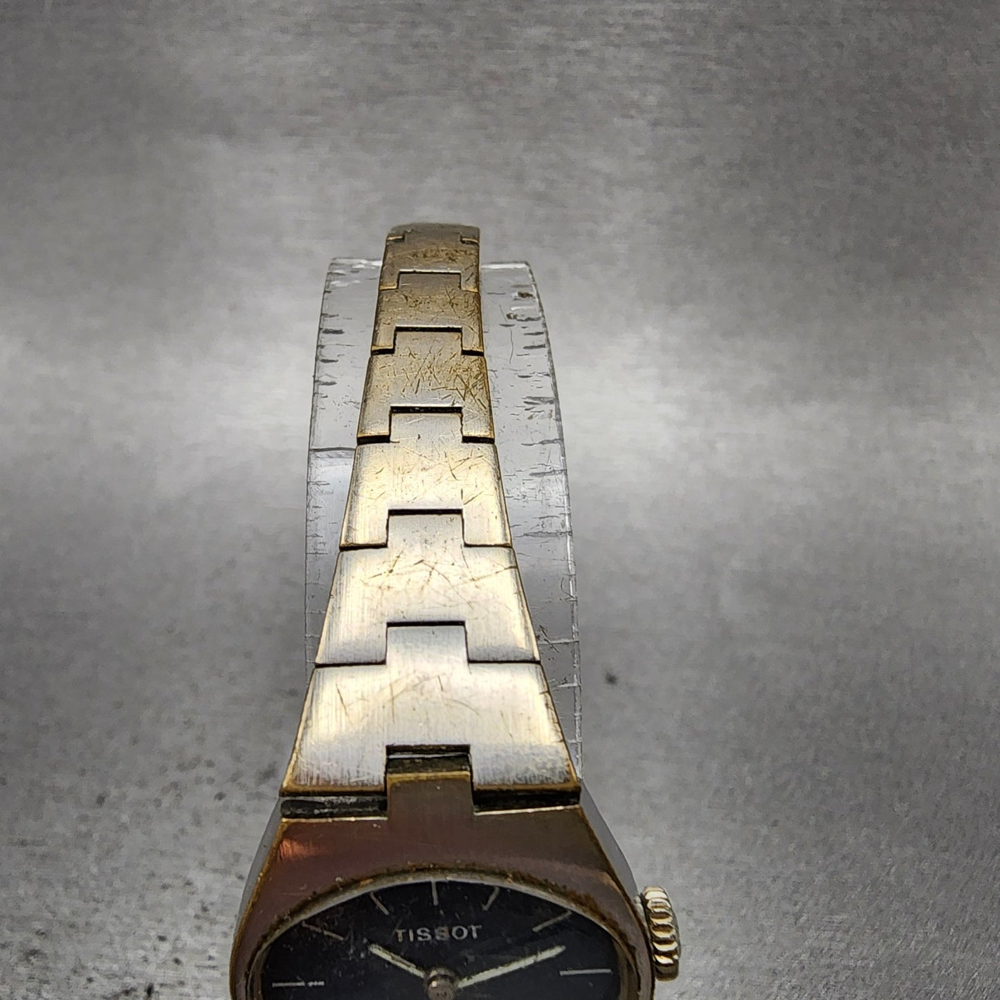 Tissot Stylist Watch Women 21mm Blue Dial Silver Tone Manual Wind PARTS5