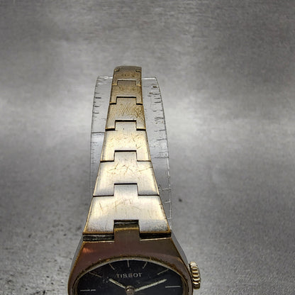 Tissot Stylist Watch Women 21mm Blue Dial Silver Tone Manual Wind PARTS5