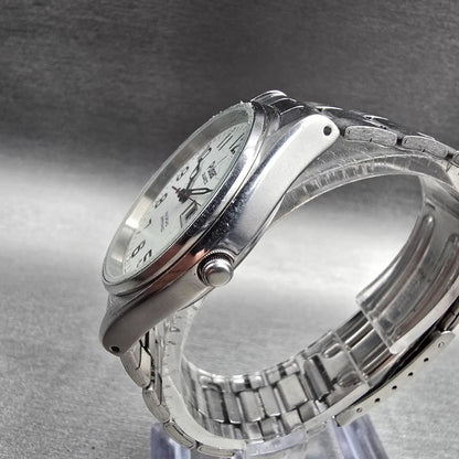 Pulsar Railroad Approved Watch Men 34mm White Dial Daydate Y148-7009 New Battery2