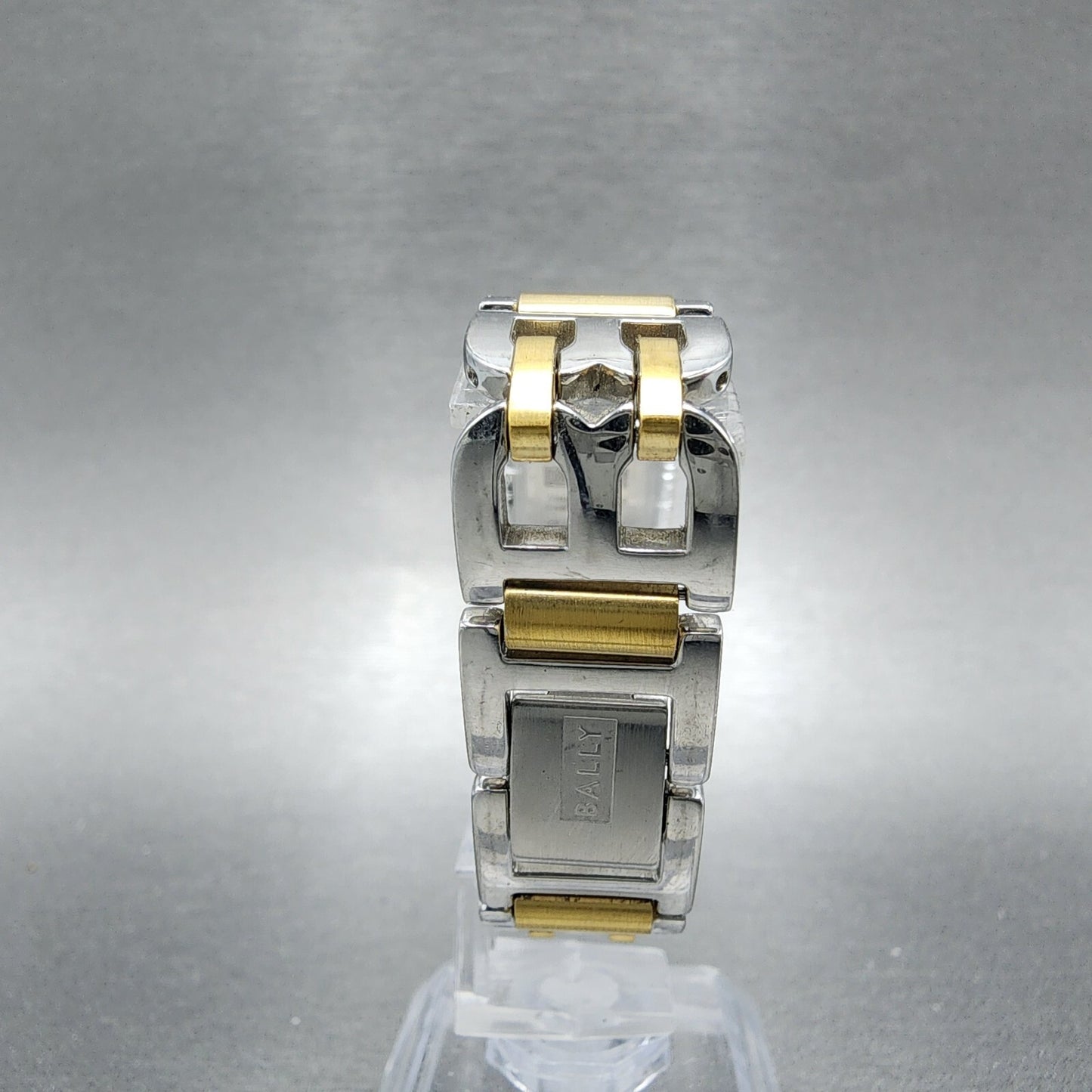 Bally Tank Watch Women 14mm White Dial Two Tone Rectangle A160A179 New Battery7