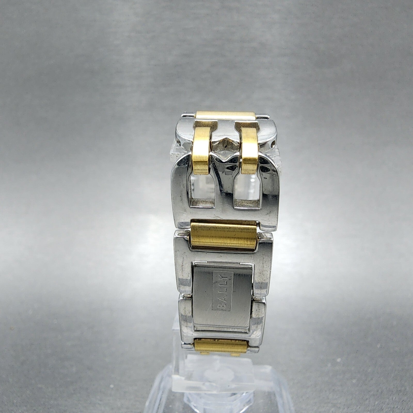 Bally Tank Watch Women 14mm White Dial Two Tone Rectangle A160A179 New Battery7