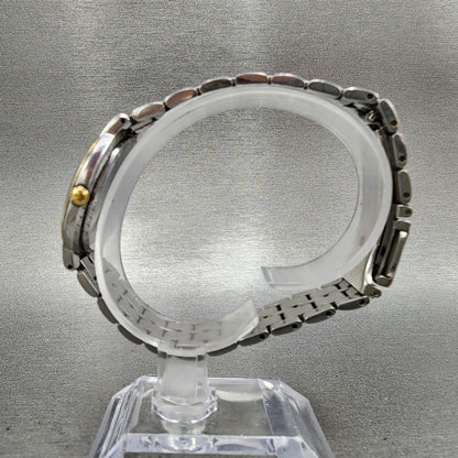 Seiko Watch Men 32mm White Dial Two Tone Round 7n010bc0 New Battery6