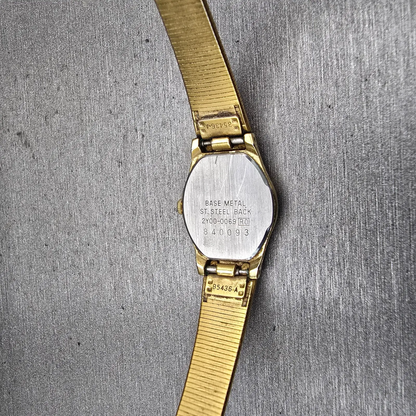 Seiko Watch Women 17mm Black Dial Gold Tone Oval 2Y00-0069 New Battery Vintage10