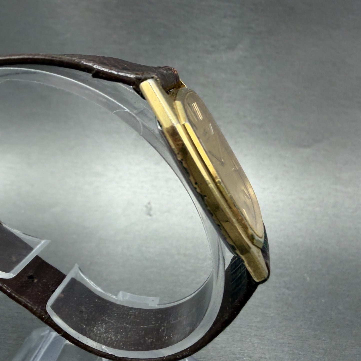Seiko Lassale Tank Watch Men 28mm Champagne Dial Gold Tone 6020-5839 New Battery3