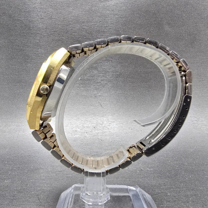 Seiko SQ Watch Men 36mm Champagne Dial Gold Tone Dydate 4633-5019 New Battery6