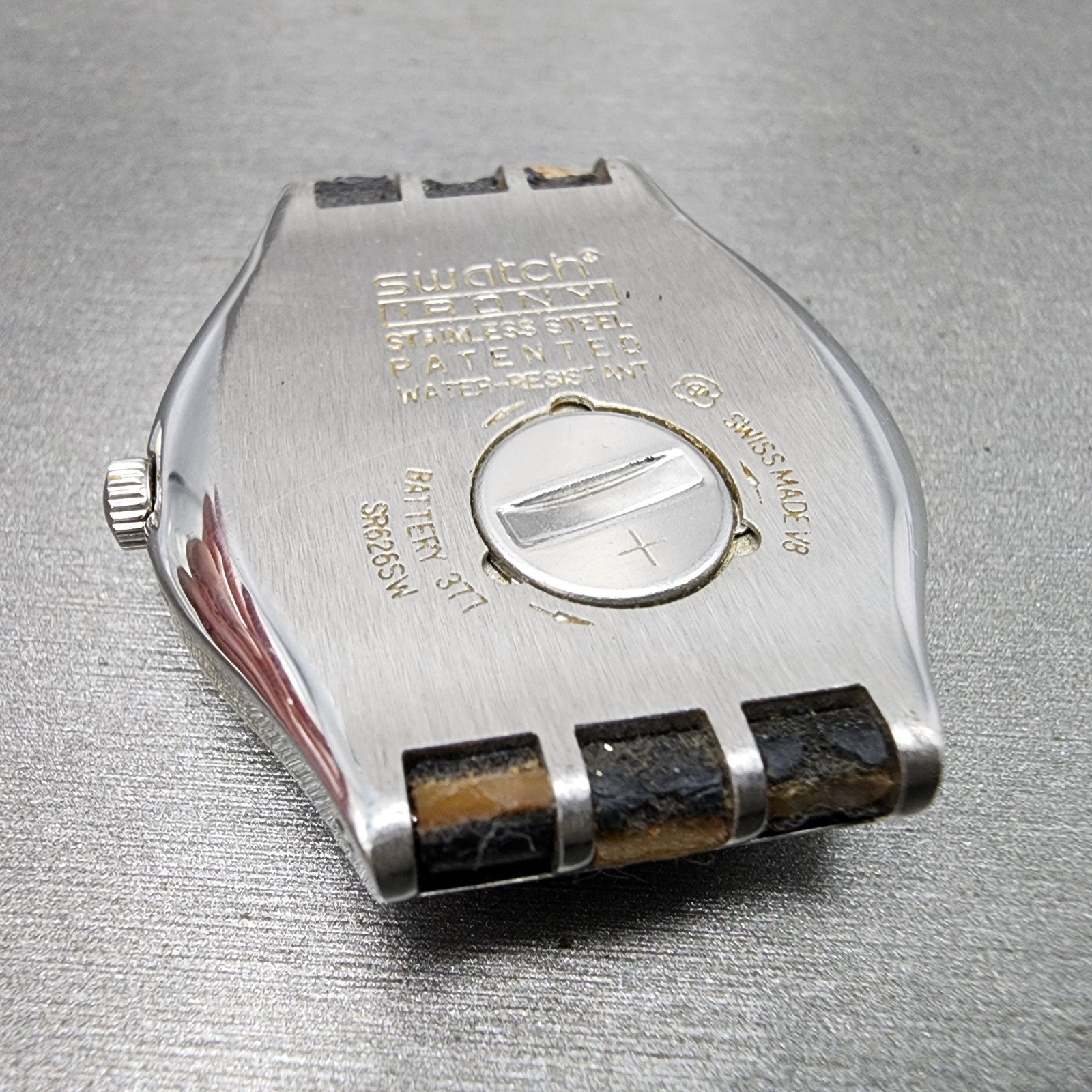 Swatch irony Watch men 38mm Black Dial Steel Daydate Round YGS737 New Battery9