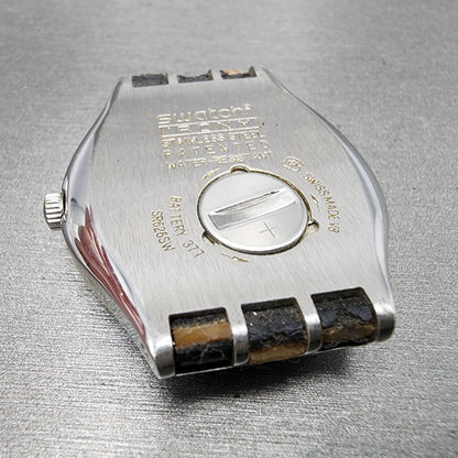 Swatch irony Watch men 38mm Black Dial Steel Daydate Round YGS737 New Battery9