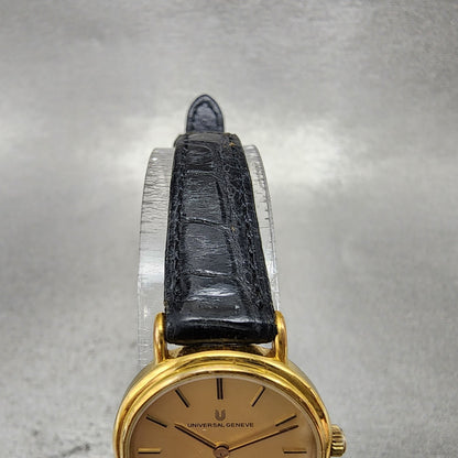 Universal Geneve Watch Women 22mm Gold Dial Gold Tone Round 517.663 New Battery4