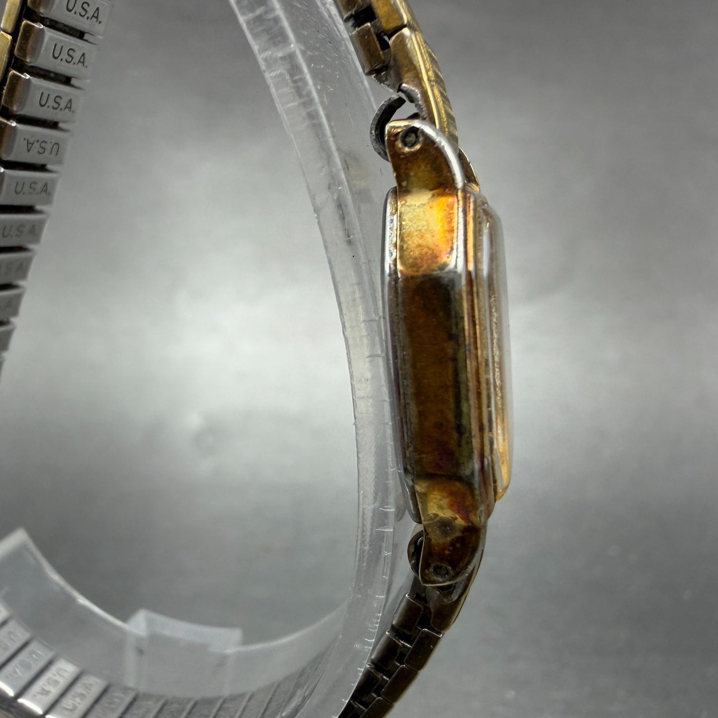 Seiko Watch Women 16mm Champagne Dial Gold Tone Octagon 2c20-5769 New Battery3