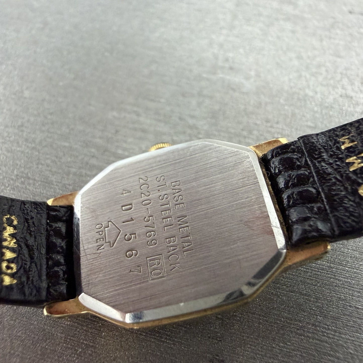 Seiko Watch Women 16mm Champagne Dial Gold Tone Octagon 2c20-5769 New Battery9