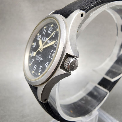 Hamilton LL Bean Watch Women 27mm Black Dial Silver Tone Date Round New Battery2