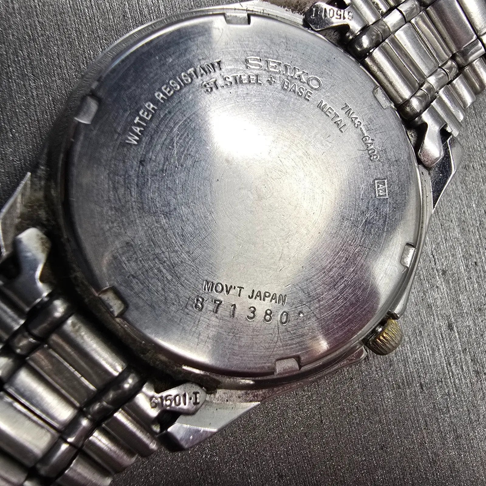 Seiko Watch Men 36mm Gray Dial Two Tone Daydate Round 7N43-6A09 New Battery VTG10