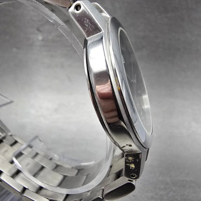 ESQ Watch Men 36mm Black Dial Silver Tone Daydate Round E5312 New Battery Swiss3