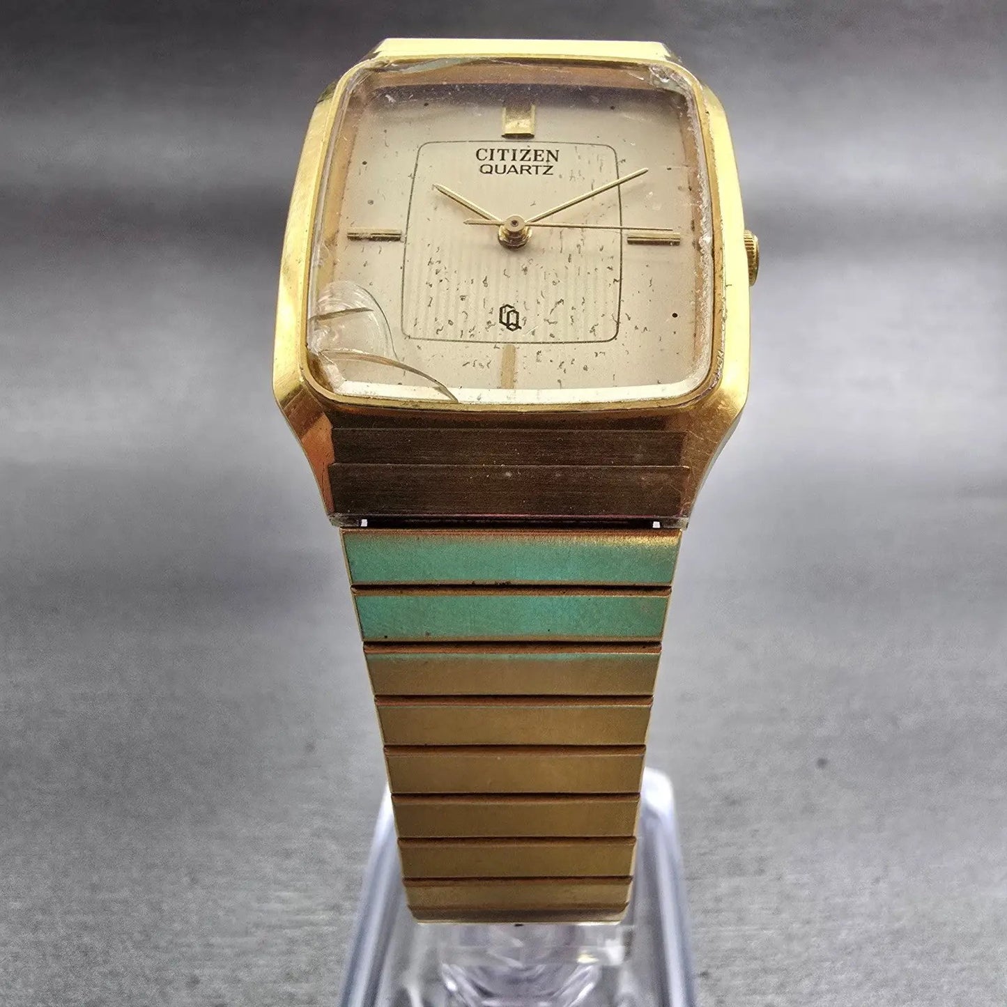Citizen CQ Watch Men 27mm Champagne Dial Gold Tone 4031-893514 New Battery VTG5