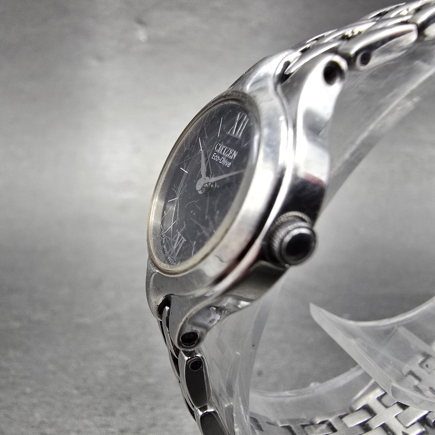 Citizen Eco-Drive Watch Women 21mm Black Dial Silver Tone B023-S057647 Runs2