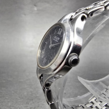 Citizen Eco-Drive Watch Women 21mm Black Dial Silver Tone B023-S057647 Runs2