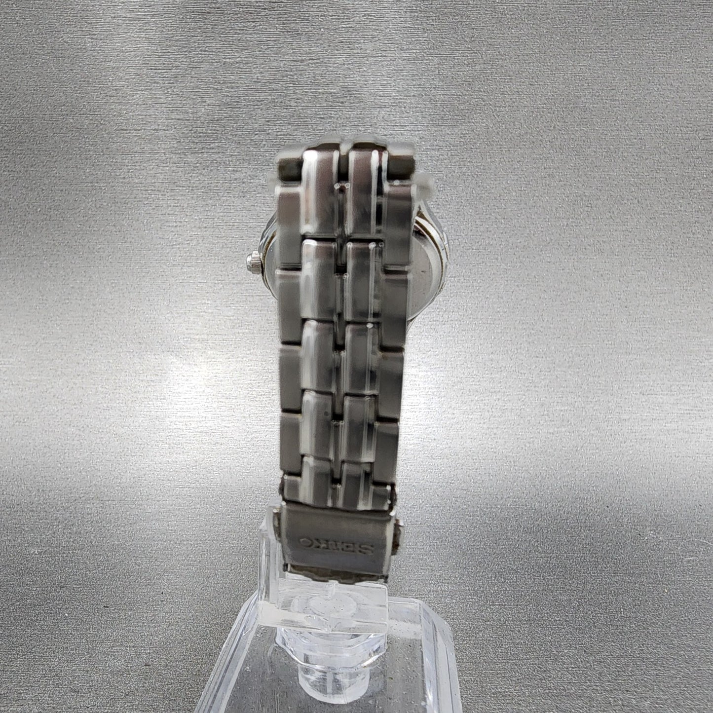 Seiko Solar Watch Women 28mm Mop Silver Tone Date Round V1870ac0 Runs7