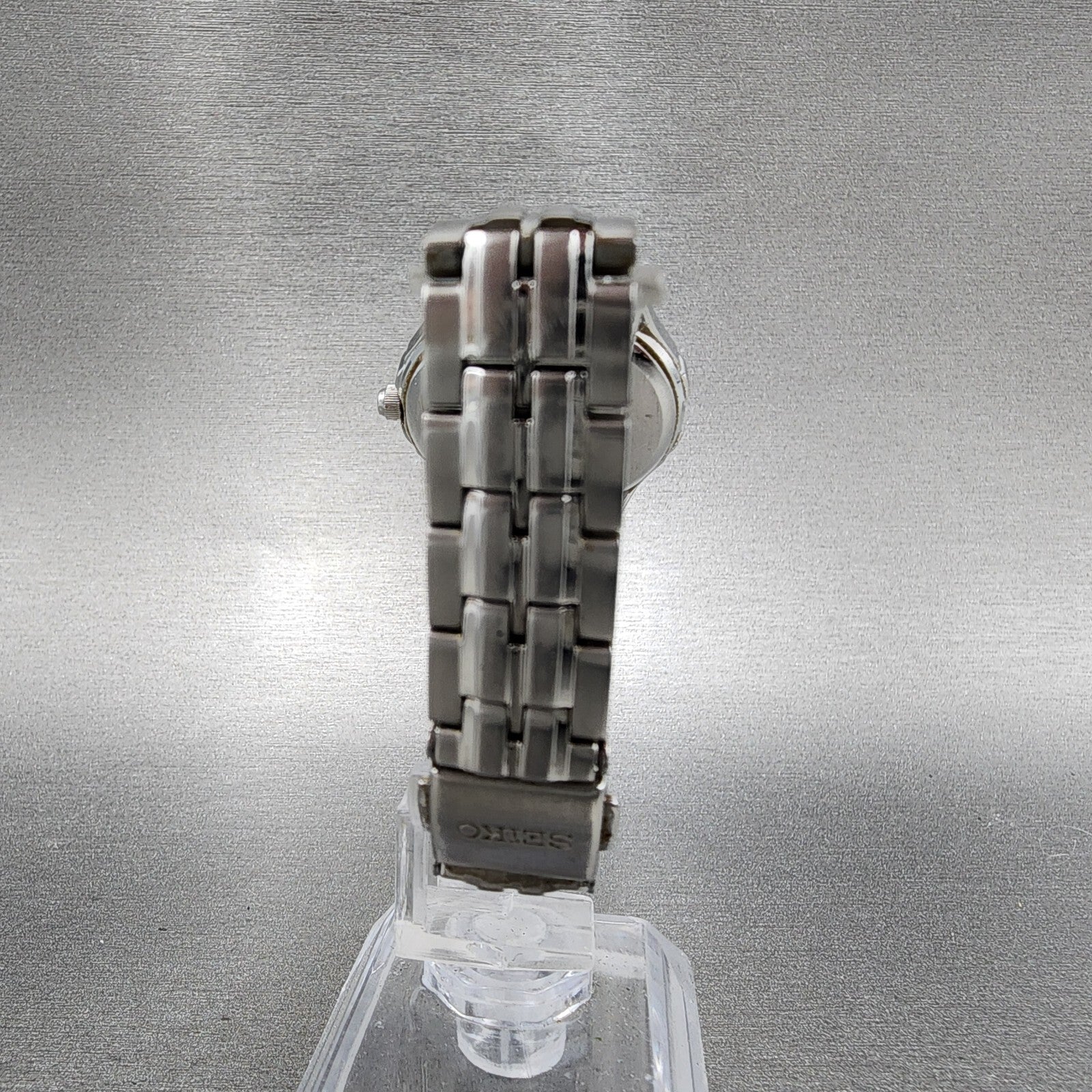 Seiko Solar Watch Women 28mm Mop Silver Tone Date Round V1870ac0 Runs7