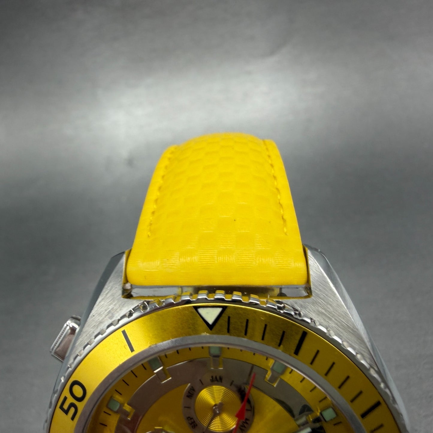 Invicta Triple Calendar Watch men 45mm Yellow Dial Steel 2918 PARTS6