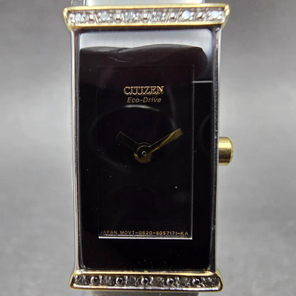 Citizen Eco-Drive Watch Women 14mm Black Dial Two Tone Diamond G620-S044553 Runs1