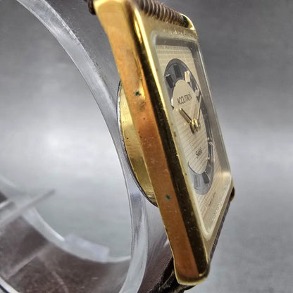 Bulova Accutron Tank Watch Women 20mm Champagne Dial Gold Tone New Battery VTG3