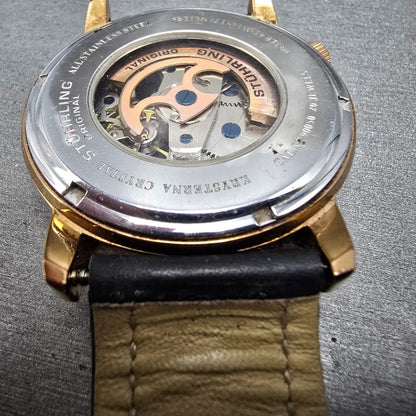 Stührling Automatic Skeleton Watch Men 44mm White Dial Rose Gold ST-90050 PARTS10