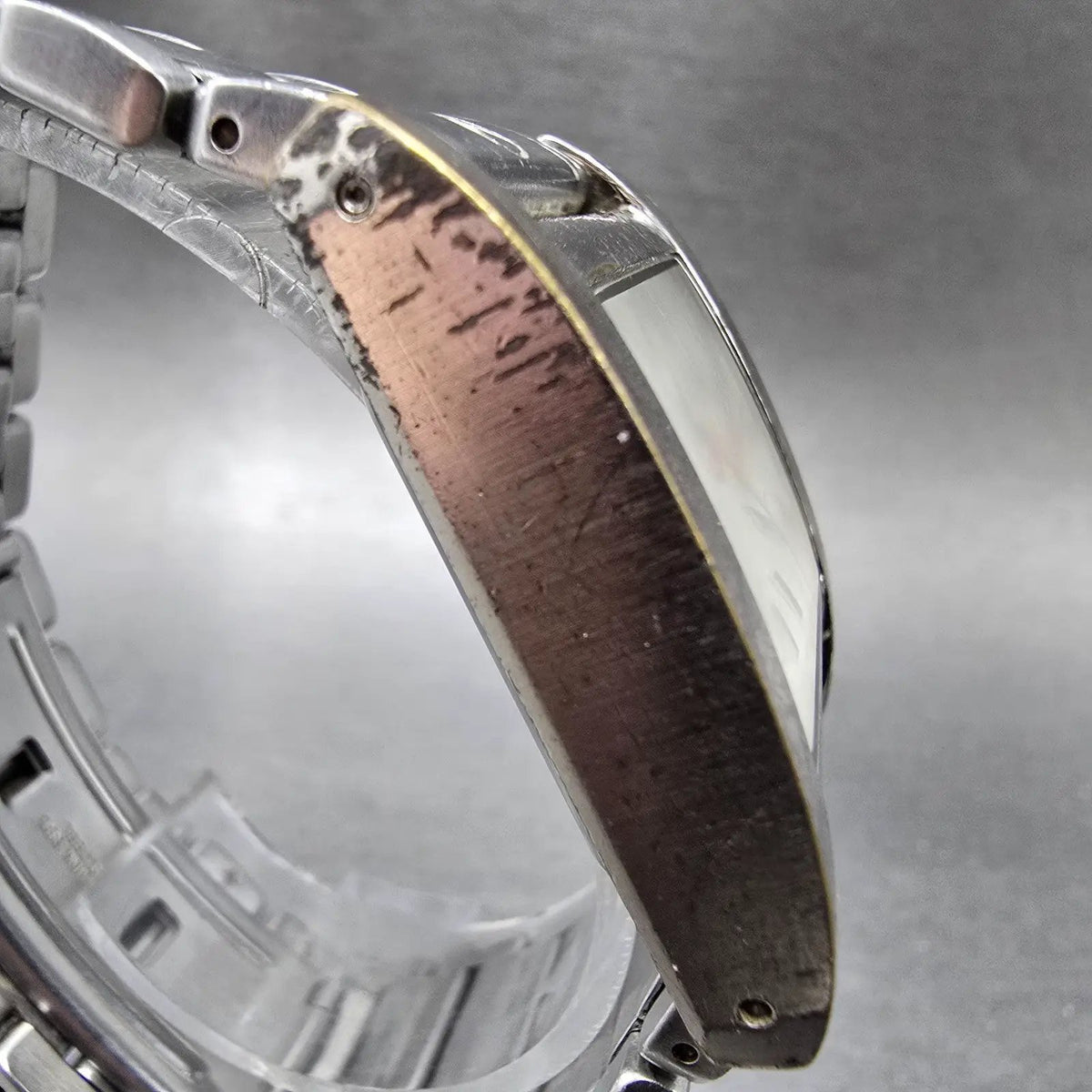 Nixon The Boss Watch Women White 30mm Dial Silver Rectangle New Battery3